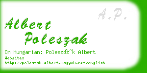 albert poleszak business card